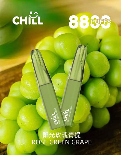 新品上市【CHILL8800口拋棄式】一次性8800口puffs電子煙/10種口味-VAKA糖果雲煙館