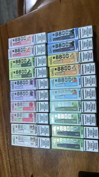 新品上市【CHILL8800口拋棄式】一次性8800口puffs電子煙/10種口味-VAKA糖果雲煙館